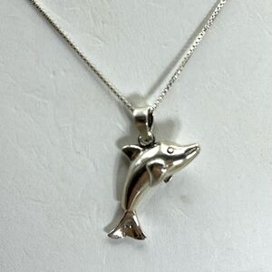 Elegant Sterling Silver Dolphin Necklace